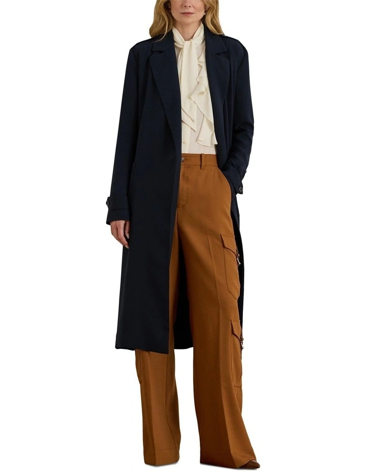 Wool Blend Serge Wide Leg Cargo Pant in Brown image 3