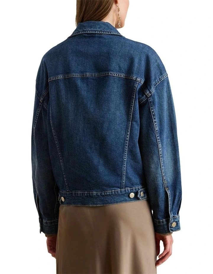 Denim Trucker Jacket in Blue image 2