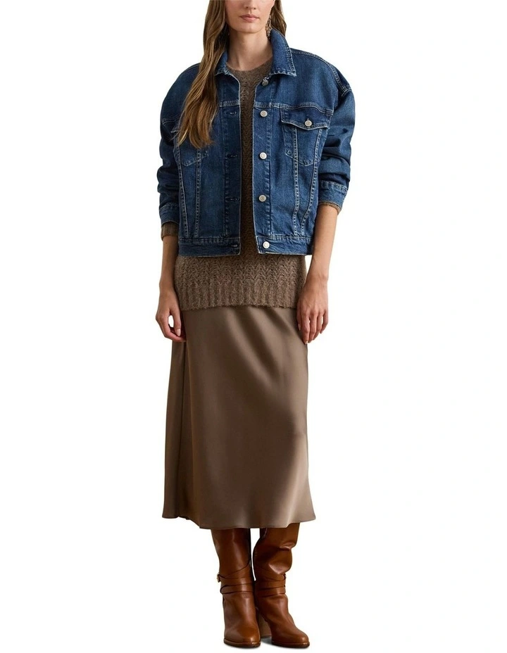 Denim Trucker Jacket in Blue image 3