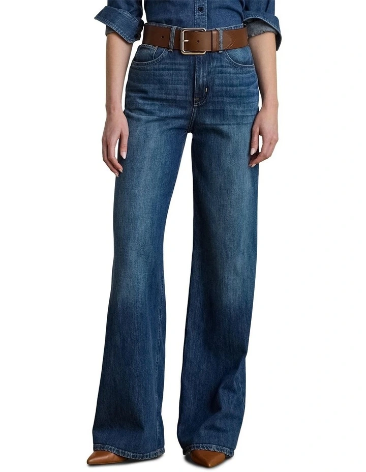 High-Rise Wide-Leg Jean in Blue image 1