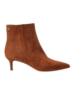 McKay Suede Bootie Heel in Brown