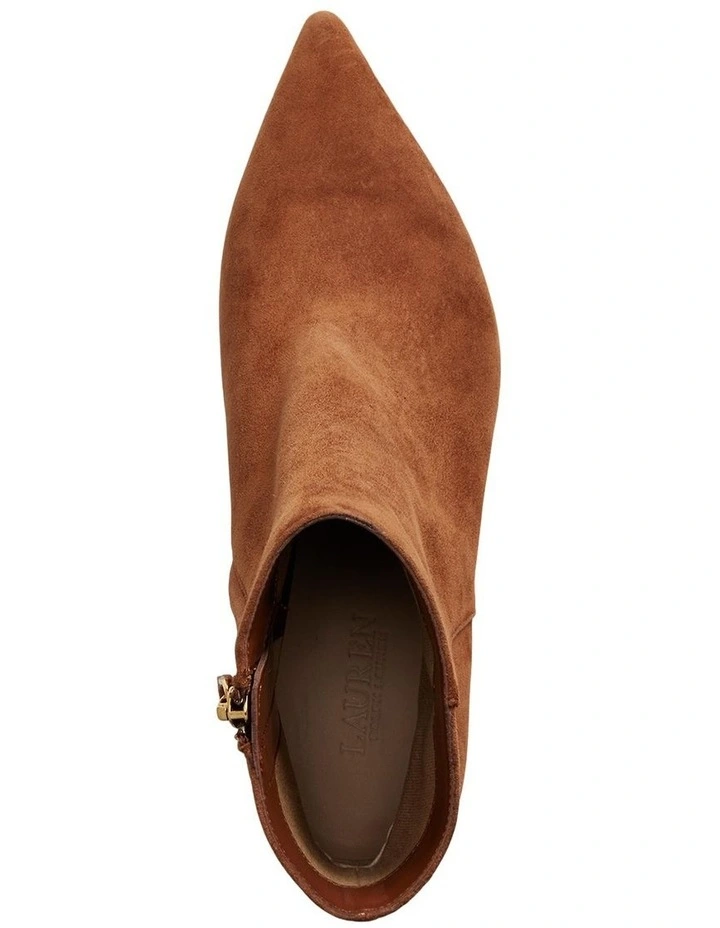 McKay Suede Bootie Heel in Brown image 3