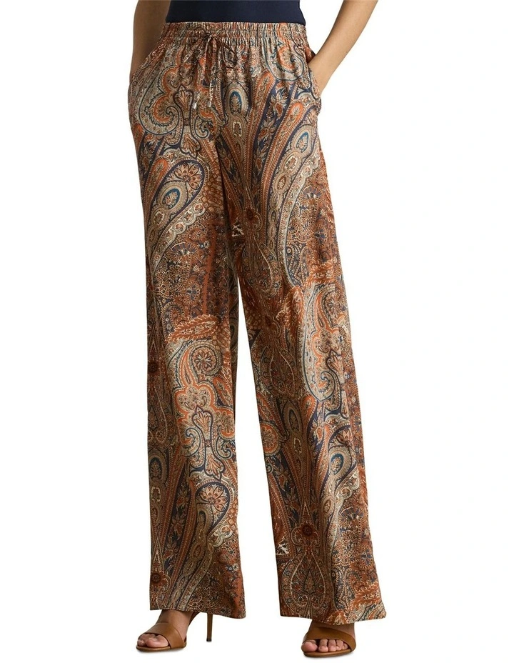 Paisley Crepe Wide-Leg Pant in Multi image 1