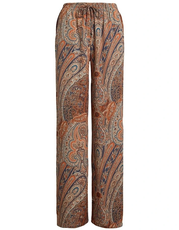 Paisley Crepe Wide-Leg Pant in Multi image 4