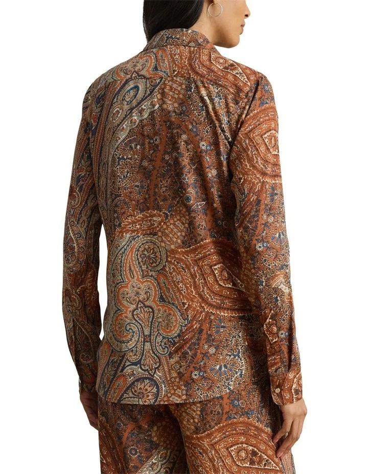 Classic Fit Paisley Crepe Shirt in Multi image 2