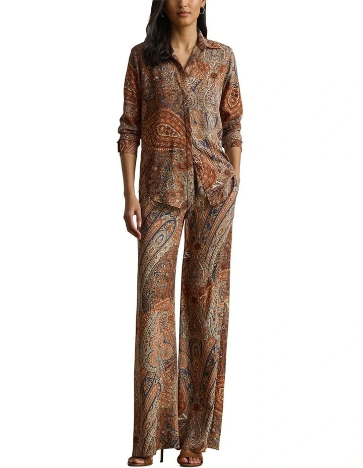 Classic Fit Paisley Crepe Shirt in Multi image 3