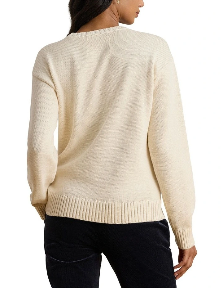 Intarsia-Knit Golden Retriever Sweater in Natural image 2