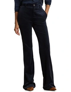 High-Rise Corduroy Flare Pant in Black