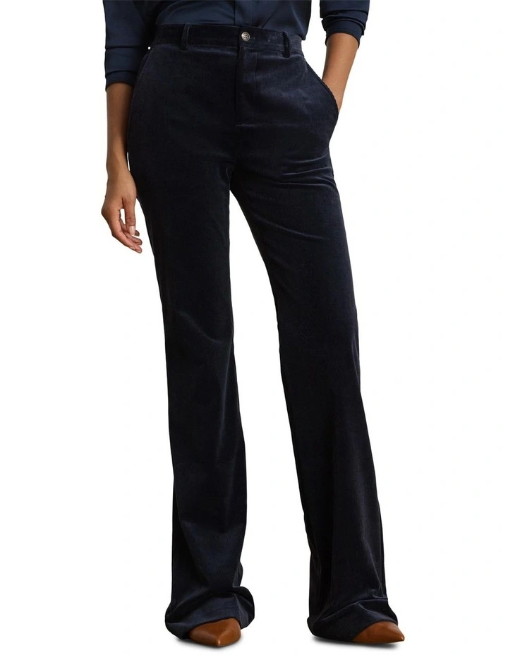 High-Rise Corduroy Flare Pant in Black image 1