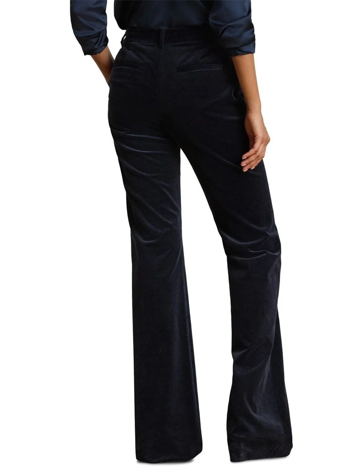 High-Rise Corduroy Flare Pant in Black image 2