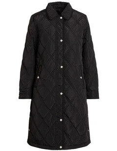 Diamond-Quilted Jacket in Black