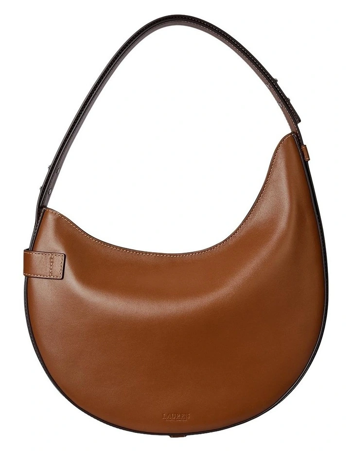 Leather Large Tasha Shoulder Bag in Brown image 2