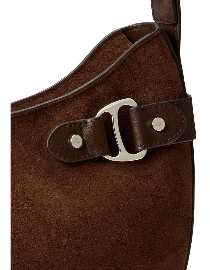 Suede Large Tasha Shoulder Bag in Brown image 4