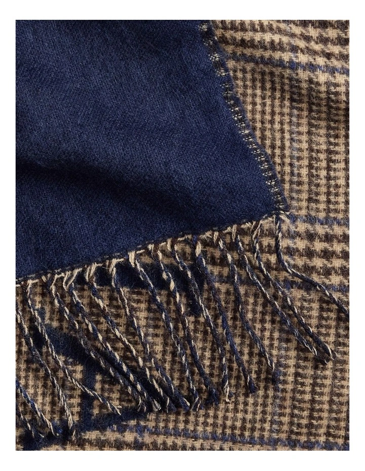 Reversible Logo Jacquard Scarf in Navy image 3