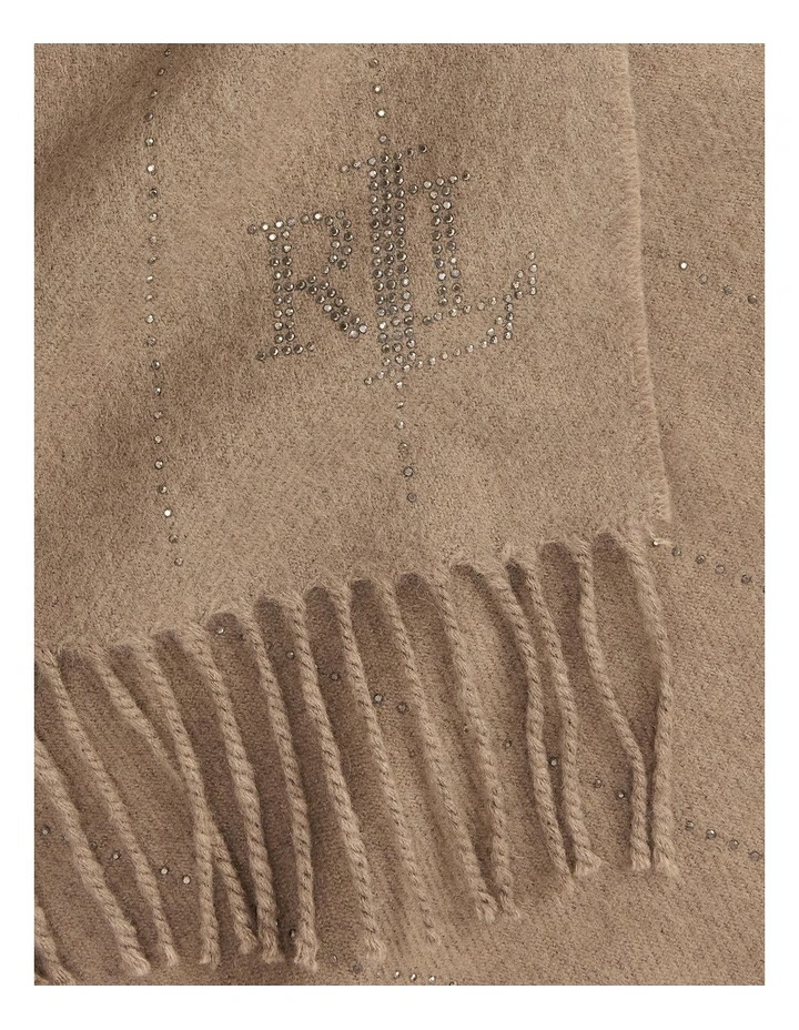 Pinstripe-Embellished Wrap Scarf in Brown image 3