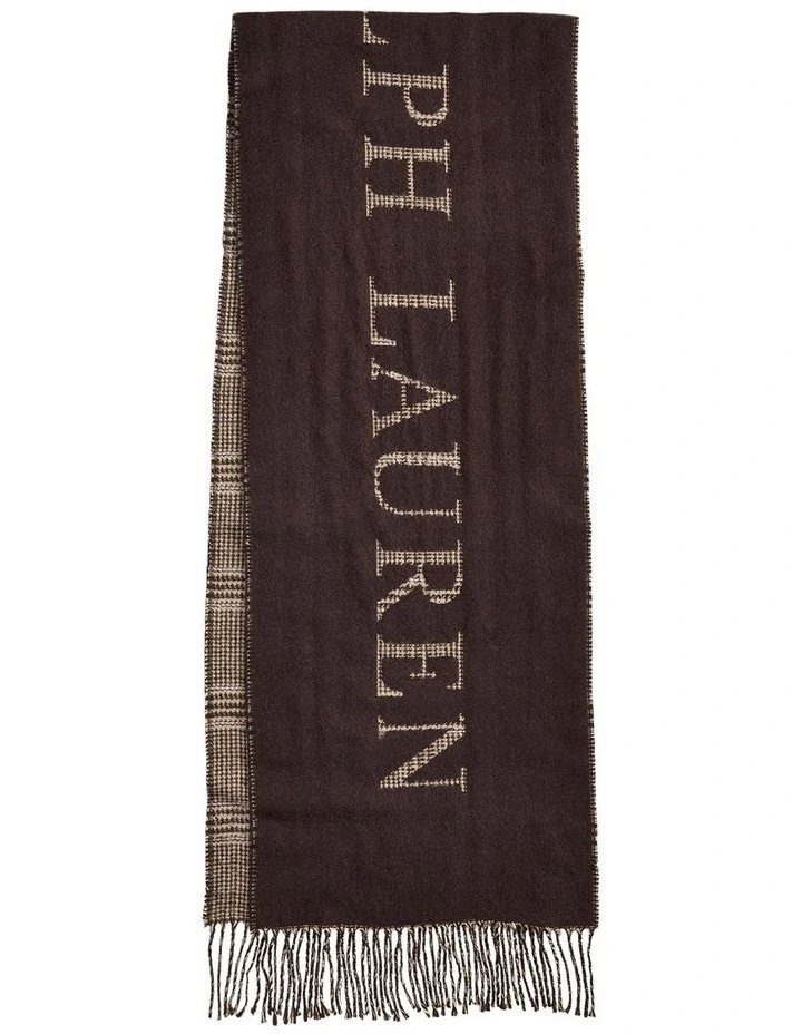 Reversible Logo Jacquard Scarf in Brown image 2