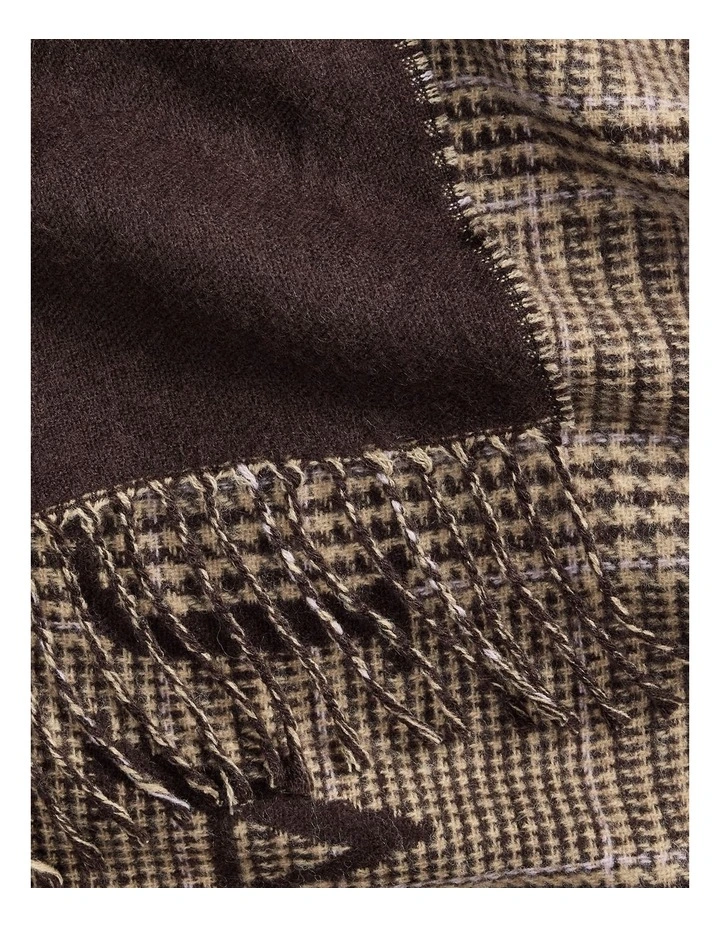 Reversible Logo Jacquard Scarf in Brown image 3