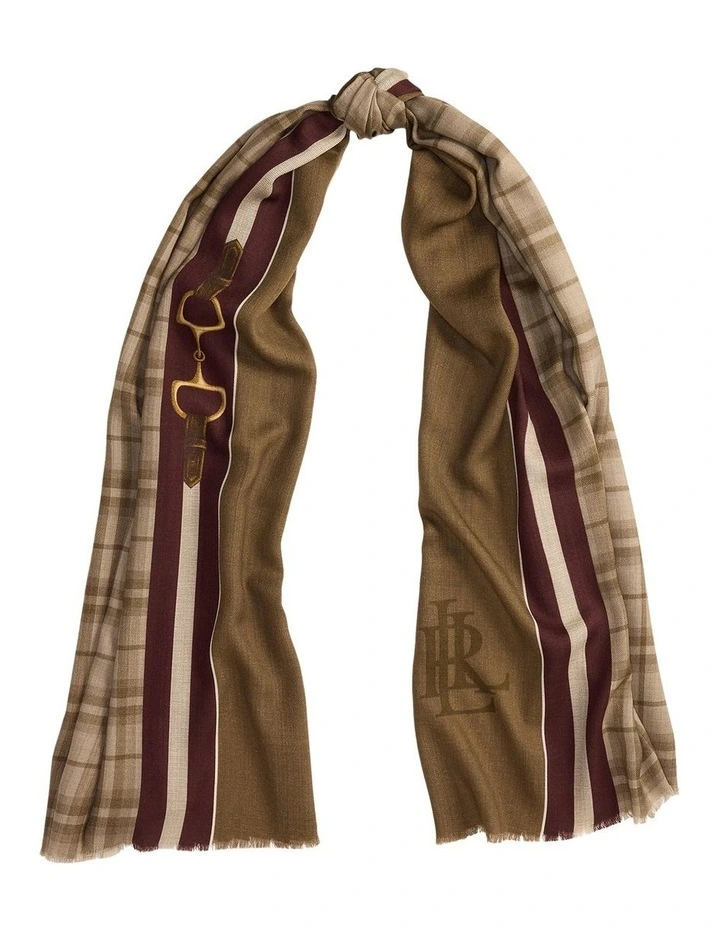 Plaid Wrap Scarf in Brown image 1