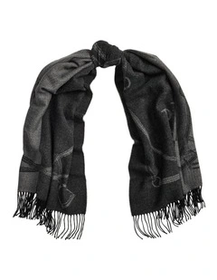 Equestrian Print Scarf in Black