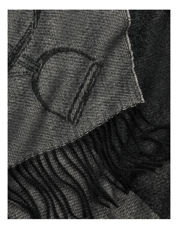 Equestrian Print Scarf in Black image 3