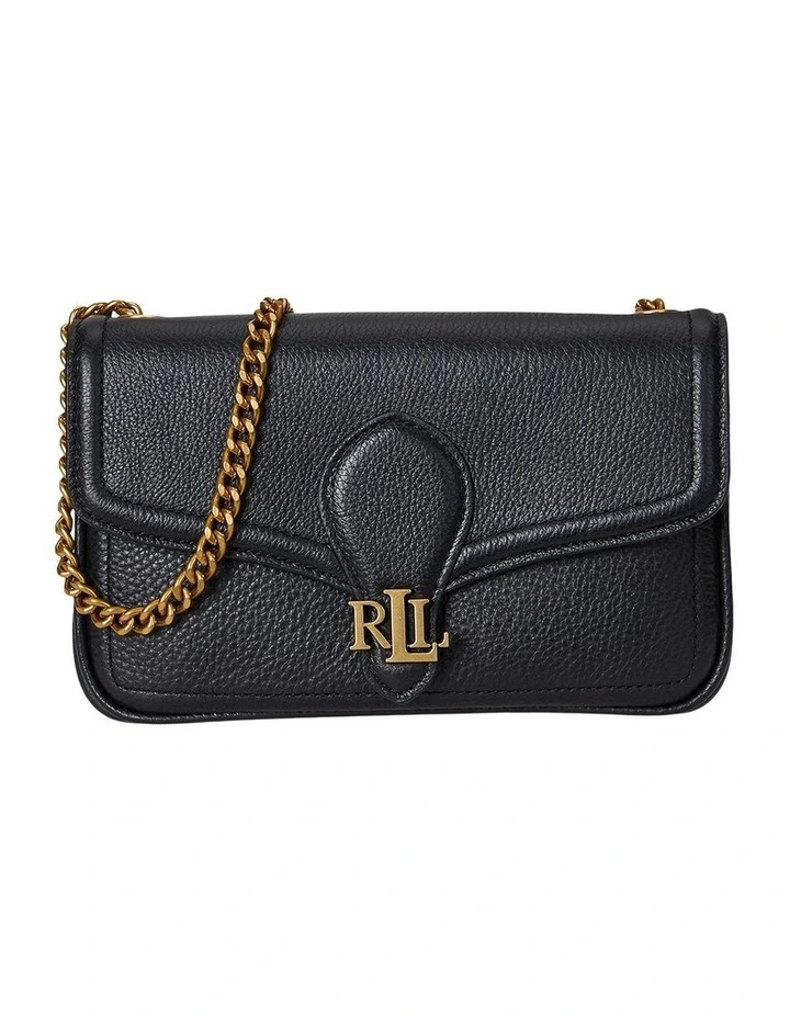 Pebbled Leather Bradley Crossbody Wallet in Black image 1