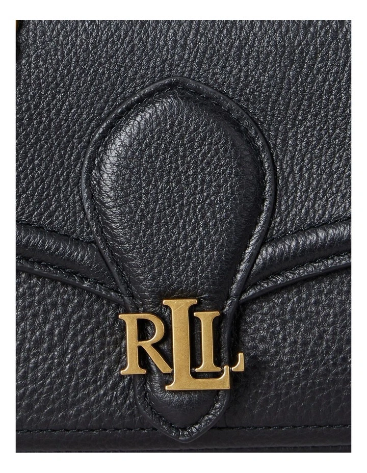 Pebbled Leather Bradley Crossbody Wallet in Black image 4