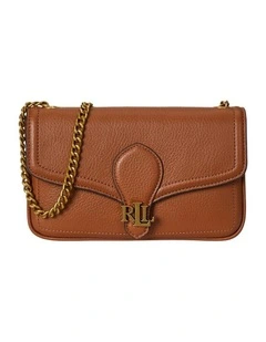 Pebbled Leather Bradley Crossbody Wallet in Brown