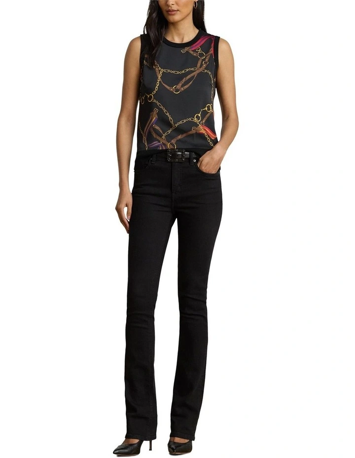 Belting-Print Sleeveless Sweater image 3