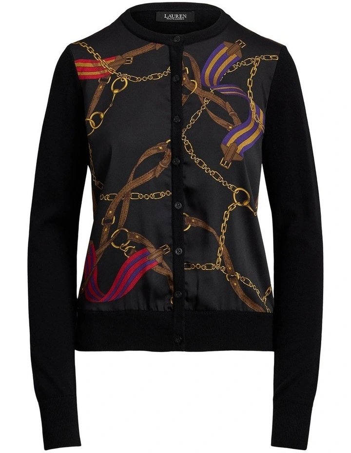 Belting-Print Cotton-Blend Cardigan image 4