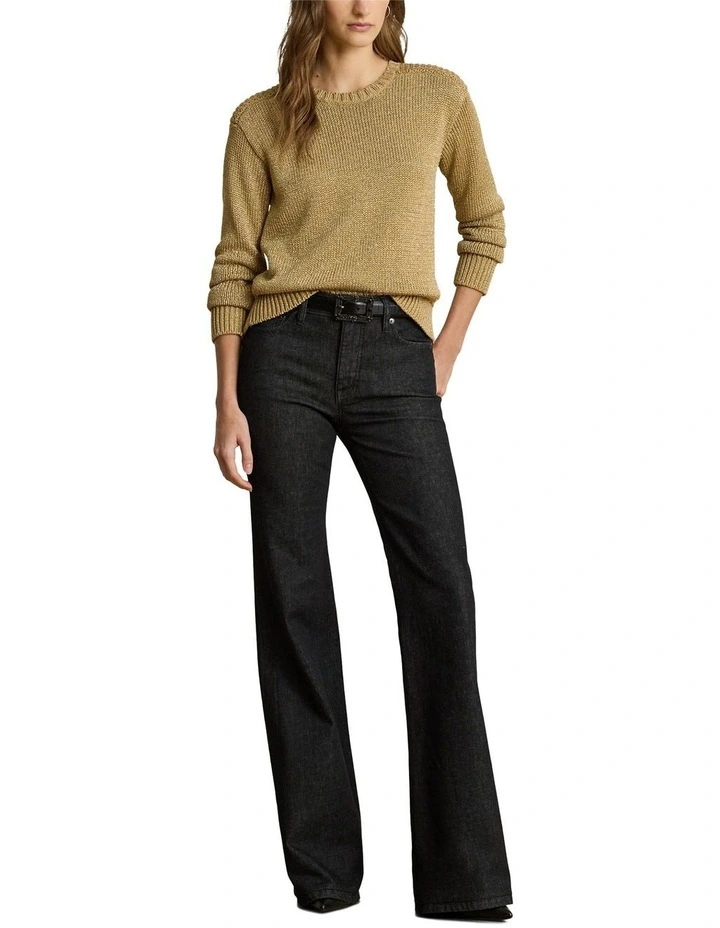 Metallic Cotton-Blend Crewneck Sweater image 3