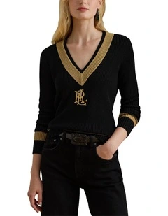 Metallic-Trim Cricket Sweater
