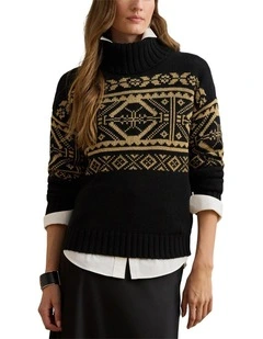 Fair Isle Wool-Blend Turtleneck Sweater