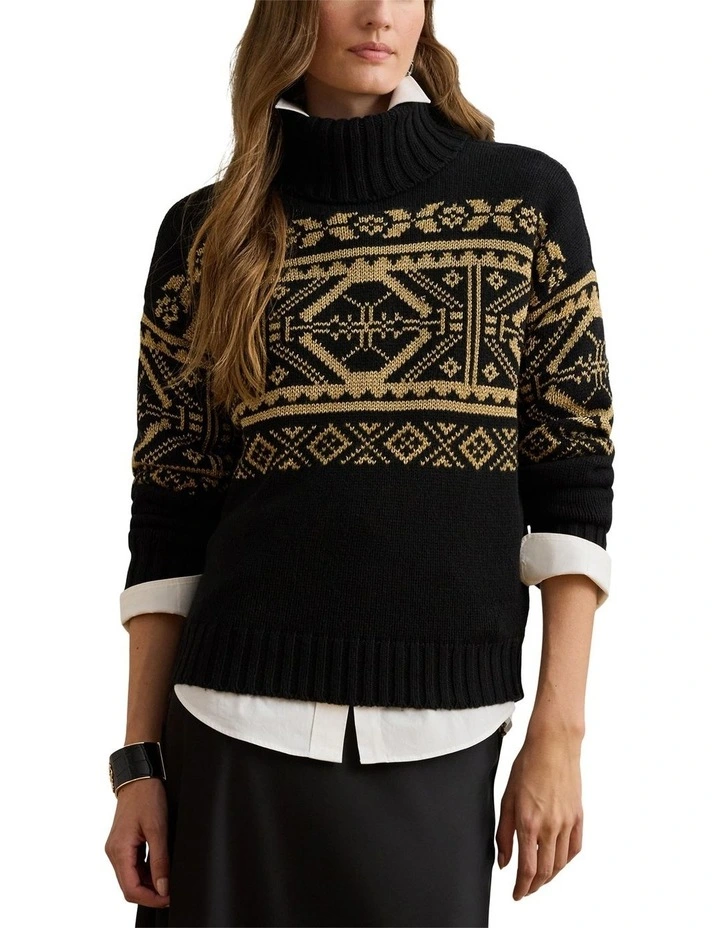 Fair Isle Wool-Blend Turtleneck Sweater image 1