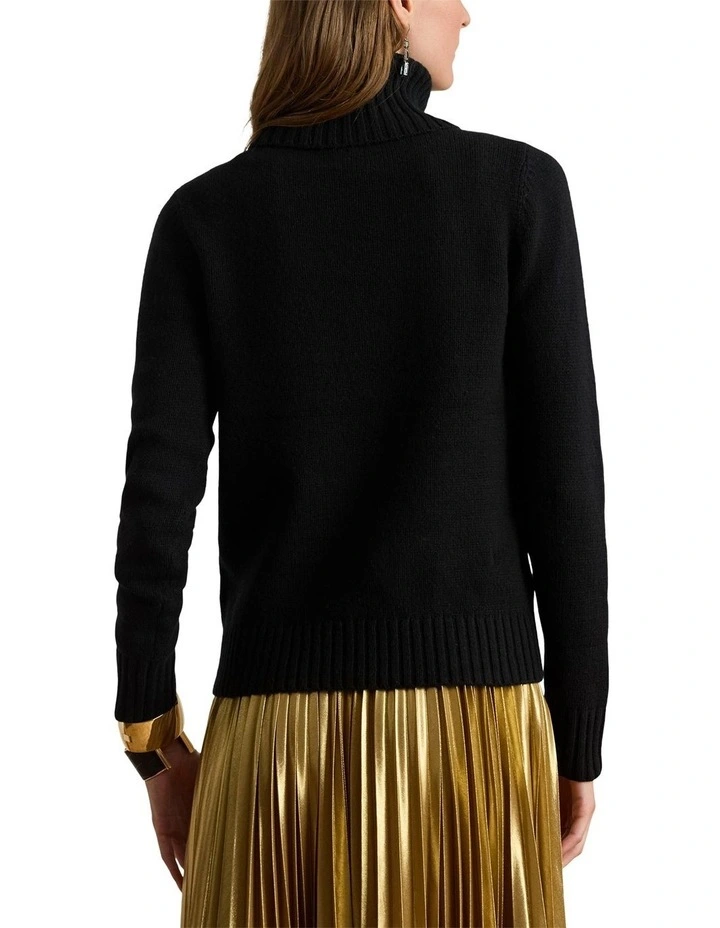 Embroidered-Logo Wool-Blend Turtleneck image 2