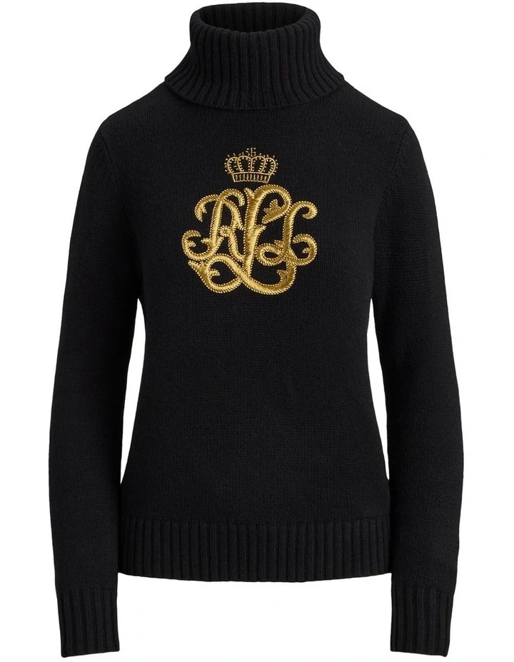 Embroidered-Logo Wool-Blend Turtleneck image 4