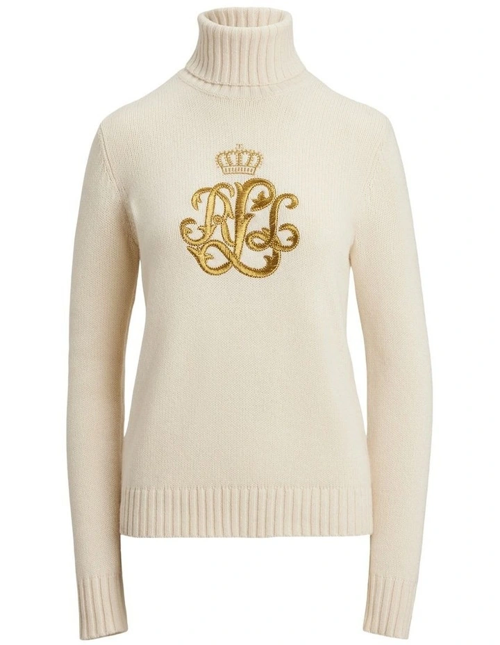 Embroidered-Logo Wool-Blend Turtleneck image 4