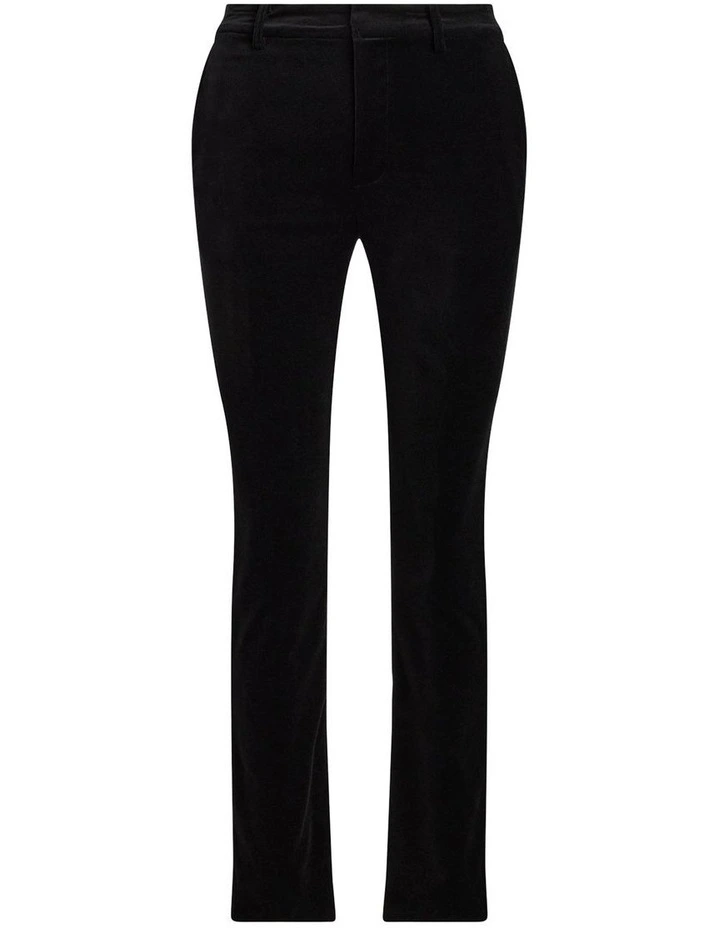 Stretch Velvet Cropped Pant in Black image 4