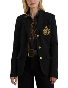 Bullion Double-Knit Jacquard Blazer in Black