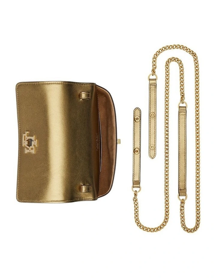 Metallic Crossbody Turn-Lock Tech Case in Gold image 3