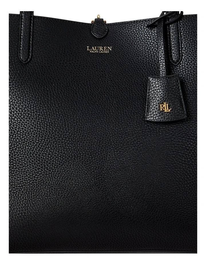 Faux-Leather Large Reversible Tote Bag in Black image 6