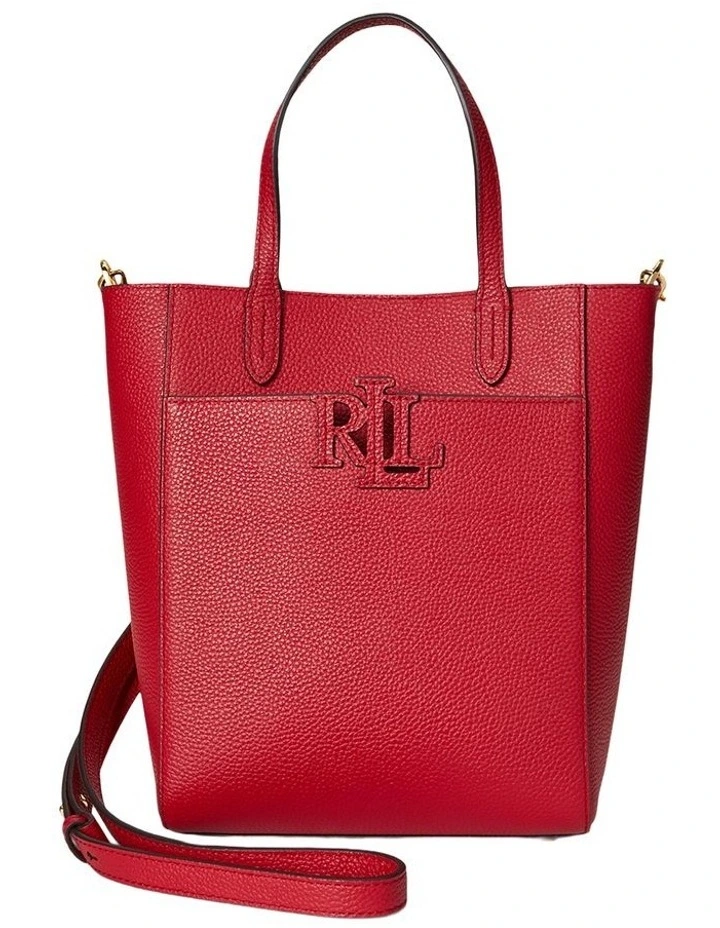 Pebbled Leather Small Cameryn Tote Bag in Red image 1