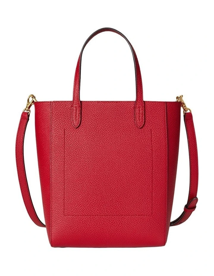 Pebbled Leather Small Cameryn Tote Bag in Red image 3