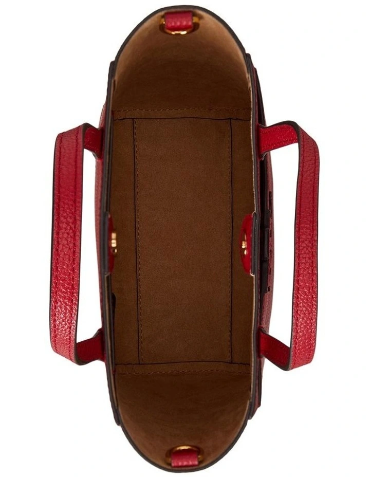 Pebbled Leather Small Cameryn Tote Bag in Red image 4