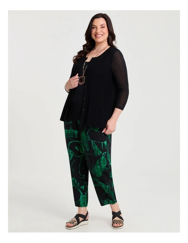 Plisse Knit Natural Cardigan Black image 3