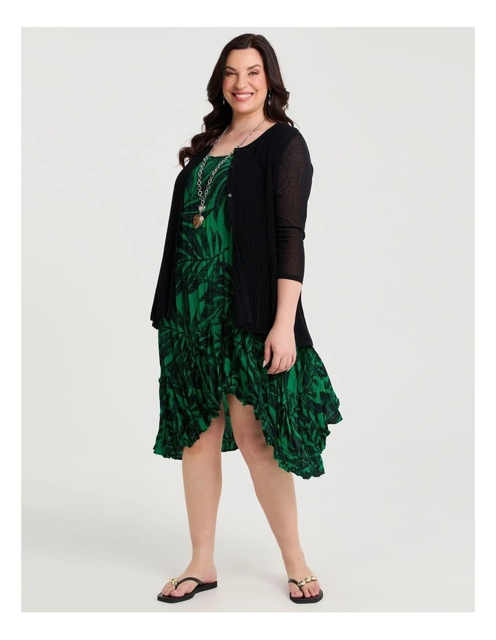 Plisse Knit Natural Cardigan Black image 4