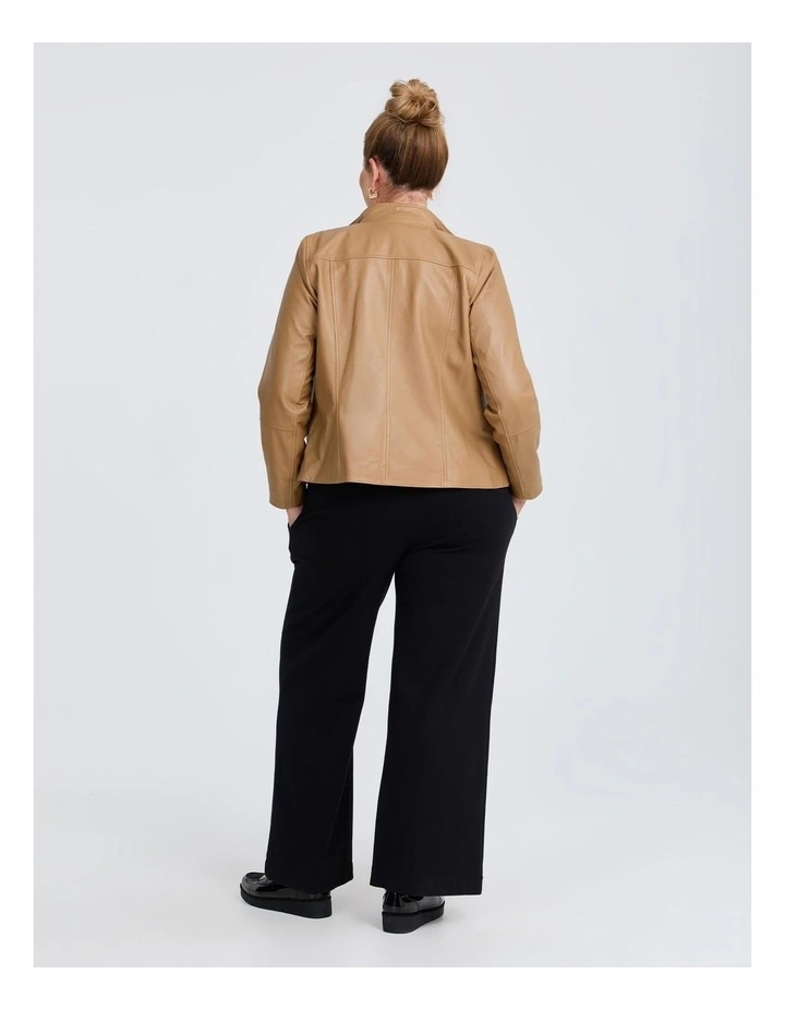 Leather Lottie Panel Jacket in Cinnamon image 2
