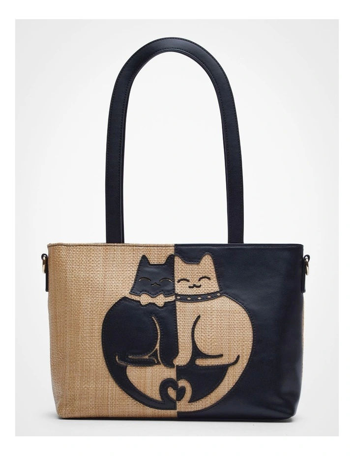 Cat Duo Shoulder Bag Black/Natural image 1