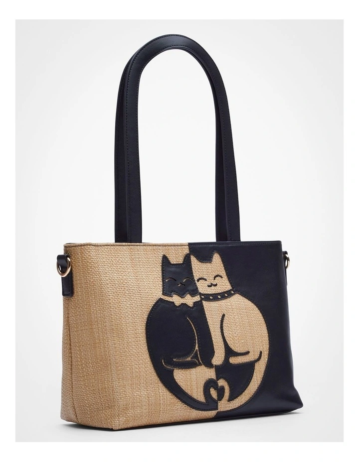 Cat Duo Shoulder Bag Black/Natural image 3