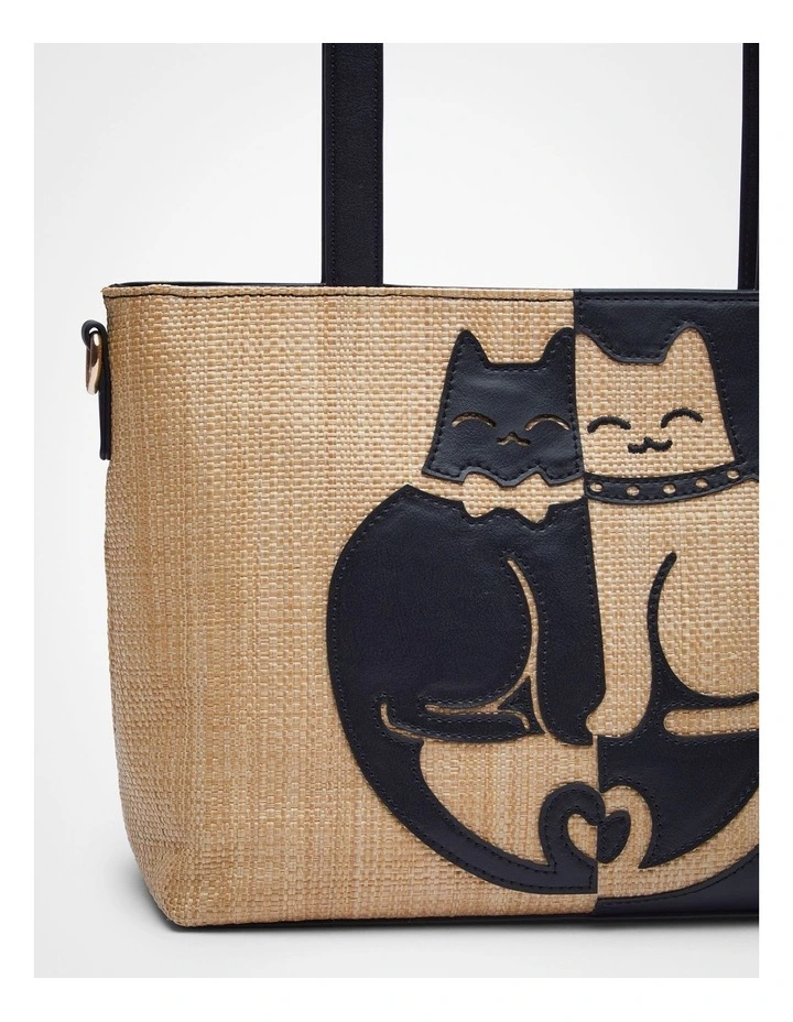 Cat Duo Shoulder Bag Black/Natural image 4