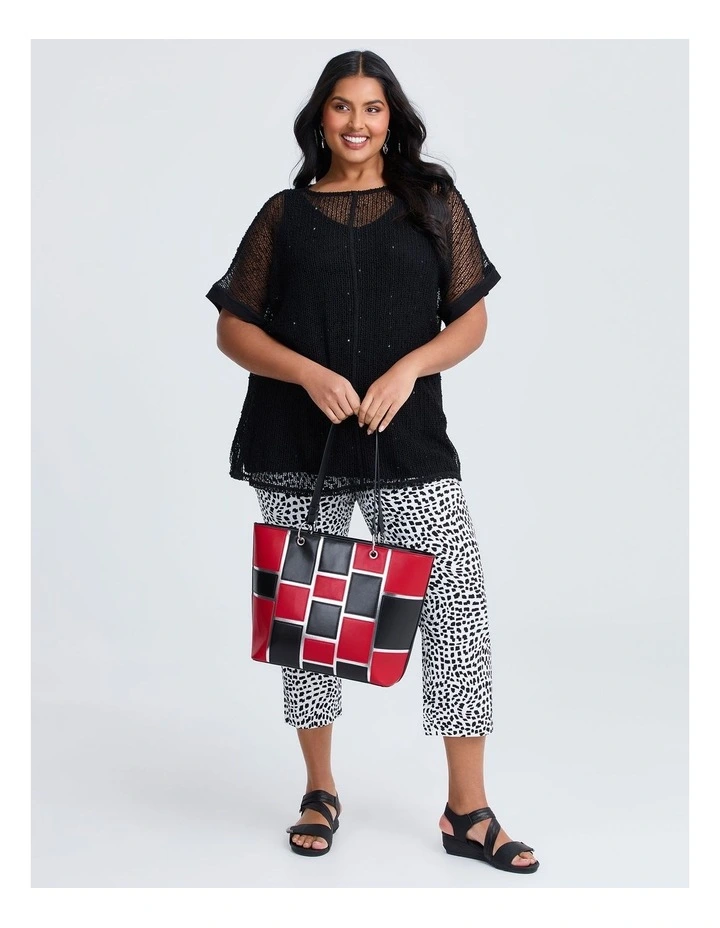 Multi Tile Tote Bag Black/red image 6